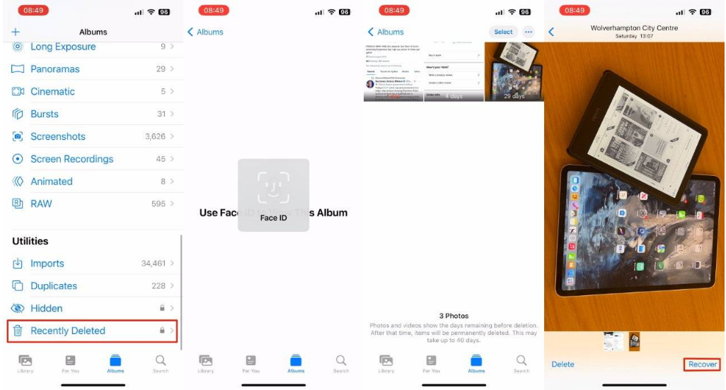 洛川苹果14维修分享 iPhone14 上恢复已删除的照片 