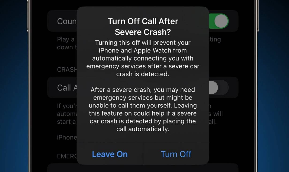 洛川苹果14维修分享 iPhone 14 和 Apple Watch 上关闭崩溃检测 